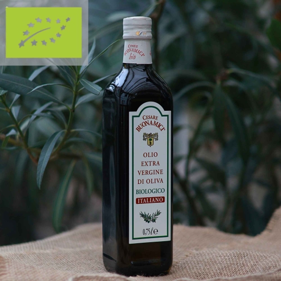 Włoska organiczna oliwa z oliwek extra virgin 750 ml - Olio extra vergine di oliva Biologico Italiano Cesare Buonamici